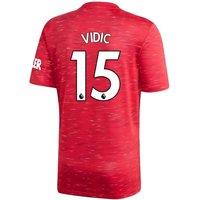 Manchester United FC 202021 Manchester United Adidas Home Football Shirt - Vidic in Red | Size: 9-10 Years