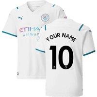 Manchester City FC Junior 2021 2022 Man City Away Shirt Your Name in White | Size: 7-8 Years