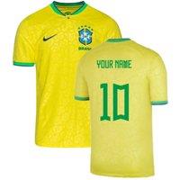 Brazil Junior 2022 2023 Little Home Shirt Your Name in Yellow | Size: 4-5 Years