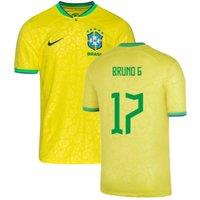 Brazil Junior 2022 - 2023 Little Boys Home Shirt - Bruno G 17 in Yellow | Size: 4-5 Years