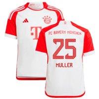 Bayern Munich Junior 2023 - 2024 Home Shirt - Muller 25 in White | Size: 13-14 Years