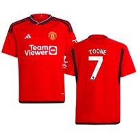 Manchester United FC 2023/24 Manchester United Home Shirt - Toone 7 in Red | Size: 7-8 Years