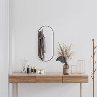 Berkfield Home Wall Mirror Black 70x30 cm Oval