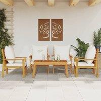 Berkfield Home 5 Piece Garden Lounge Set with Cushions Solid Wood Acacia in Brown