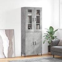 Berkfield Home Highboard Concrete Grey 69.5x34x180 cm Engineered Wood