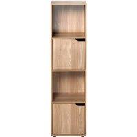CALICOSY Modu 4-Compartment Wood-Effect Cabinet With 2 Doors in Natural