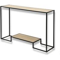 CALICOSY Modern 2-Tier Console Table In Oak Finish, 120Cm Long in Light Oak