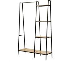 CALICOSY Industrial Wardrobe With 1 Lower Shelf & 4 Shelves - LEXIE in Natural
