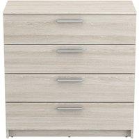 CALICOSY 4-Drawer Chest Of Drawers, 79.6 Cm Wide, Light Wood Finish - Pricy in Light Oak