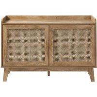 CALICOSY 2-Door Buffet In Rattan Cane, 110 Cm Wide - PALMO in Light Brown