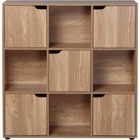 CALICOSY 9-Compartment Unit With 5 Wood-Effect Doors, 89Cm Wide - MODU in Natural