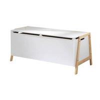 CALICOSY Storage Chest With 2 Compartments For Children, 99 Cm Long - LEON in White