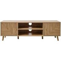 CALICOSY EDEN 2-Door TV Unit With Laminated Fronts in Light Brown