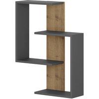 CALICOSY Wall Shelf In Oak & Anthracite Grey Finish, 85 Cm High - PARANOID