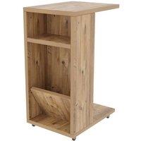 CALICOSY Rolling Shelf With Storage, 63 Cm High - FLINTA in Light Oak