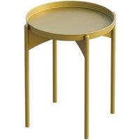 CALICOSY End Table With Round Metal Top, 57 Cm High - COLE in Gold