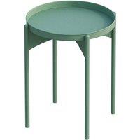 CALICOSY End Table With Round Metal Top, 57 Cm High - COLE in Light Green