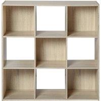 CALICOSY 9-Compartment Storage Shelf in Light Brown