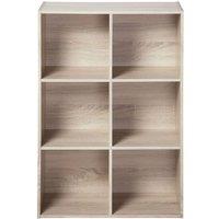 CALICOSY 6-Compartment Storage Shelf - H91.5 X W61.5 Cm in Light Brown