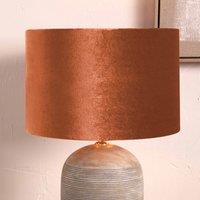 Ruma Orange Velvet Cylinder Shade for Table Lamps | Size: 16 inches
