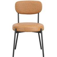 Lemon Pavilion Furniture Smith Dining Chair- PU/Metal - L50xW48xH79 cm - Caramel/Black Matte in Black | Size: 2 Pack