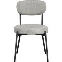 Lemon Pavilion Furniture Smith Dining Chair- PU/Metal - L50xW48xH79 cm - Graphite/Black Matte in Grey | Size: 2 Pack