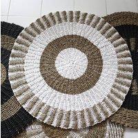 Serenityy Round Seagrass Rug White & Tan 1m