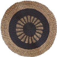 Serenityy Round Seagrass Rug Black & Tan - Inner Sun 1m