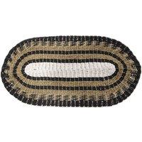 Serenityy Oval Seagrass Rug Black, White & Tan - Classic 60x120cm | Size: 60 cm x 120 cm