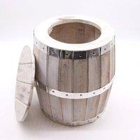 Serenityy Beer Barrel Stool - Whitewash Natural Finish in White | Size: 1 Pack