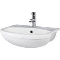 Balterley Round Semi Recessed 1 Tap Hole Basin Tap Not Included 500mm in White