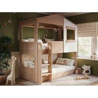 Flair Dreamland House Bunk Bed in Light Oak | Size: Single