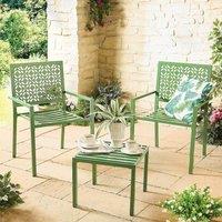 Gainsborough 3-Piece Table & Chair Set in Forest Green, Powder-Coated Steel in Green