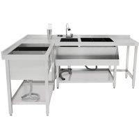 Monstershop Modular Cocktail Bar Station with Ice Well in Silver