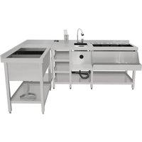 Monstershop Deluxe Modular Cocktail Bar Station with Ice Well in Silver