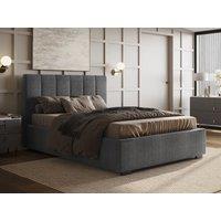 Flair Waltz Fabric Ottoman Bed in Grey | Size: King