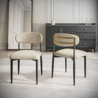 Modish Furnishing Azure Cream Chenille With Gold Dining Chair Set Of 2