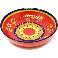 Verano Spanish Ceramics Classic Spanish Hand Painted Kitchen Dining Food Bowl 26cm Daisy Chains