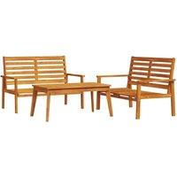 Berkfield Home 3 Piece Garden Lounge Set Solid Wood Acacia in Brown