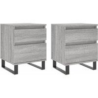 Berkfield Home Bedside Cabinets 2 pcs Grey Sonoma 40x35x50 cm Engineered Wood | Size: 40 x 35 x 50 cm