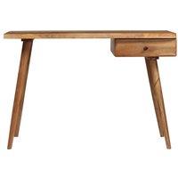 Berkfield Home Writing Table Solid Acacia Wood 110x50x76 cm in Brown | Size: 110 x 50 x 76 cm