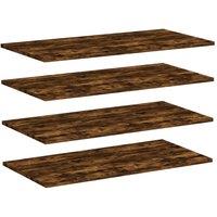 Berkfield Home Wall Shelves 4 pcs Smoked Oak 80x40x1.5 cm Engineered Wood in Brown