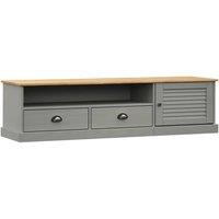 Berkfield Home TV Cabinet VIGO Grey 156x40x40 cm Solid Wood Pine | Size: 156 x 40 x 40 cm