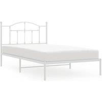 Berkfield Home Metal Bed Frame with Headboard White 107x203 cm