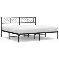 Berkfield Home Metal Bed Frame with Headboard Black 183x213 cm