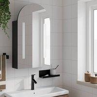 Berkfield Home Durable Bathroom Mirror Cabinet with LED Light Arched Black 42x13