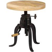 Berkfield Home Side Table 45x (45-62) cm Solid Mango Wood & Cast Iron in Brown