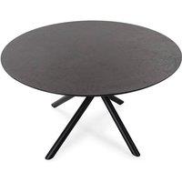 CALICOSY Round Dining Table With Metal Legs, 120 Cm Diameter - MAYA in Black