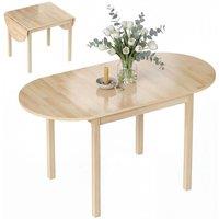 Nordara Natural Foldable Dining Table, Solid Wood Drop Leaf Table