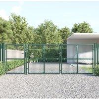 Berkfield Home Mesh Garden Gate Green 400x175 cm Galvanised Steel